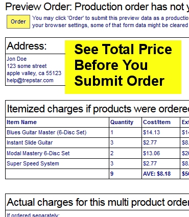 Preview Order for Exact Pricing Preview Order for Exact Pricing