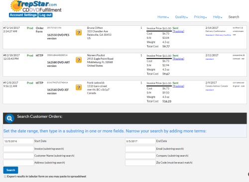 Search, browse, modify customer records