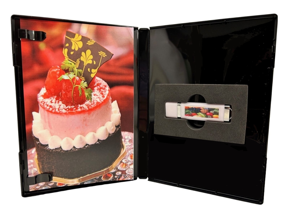 Custom USB Flash Drive in DVD style Case.