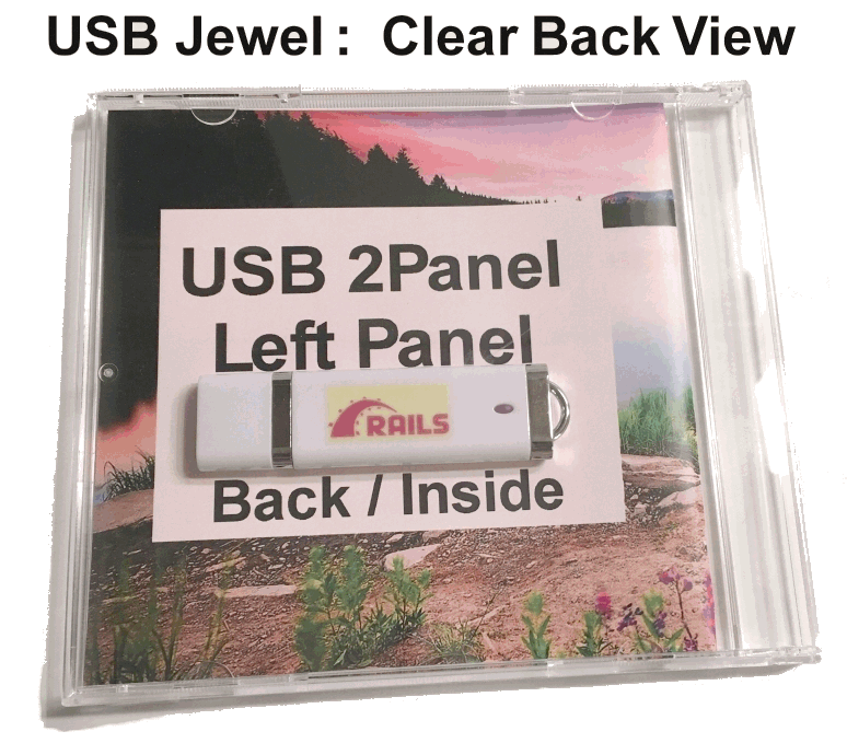 USB flash drive from back of USB jewel case