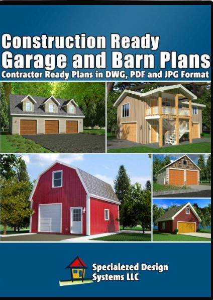 Over 100 Garage and Barn Plans in PDF JPG and DWG DVD